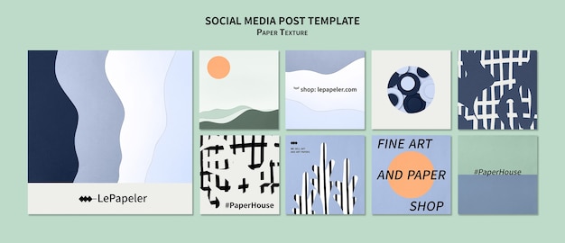 Plantilla de diseño de publicaciones de instagram de textura de papel