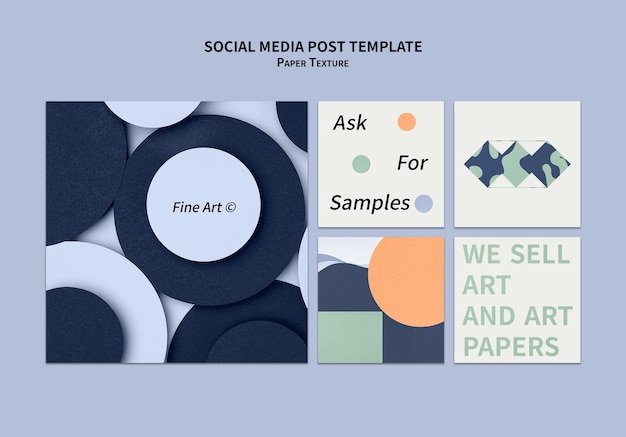 PSD gratuito plantilla de diseño de publicaciones de instagram de textura de papel