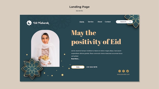 PSD gratuito plantilla de diseño realista de eid al-fitr
