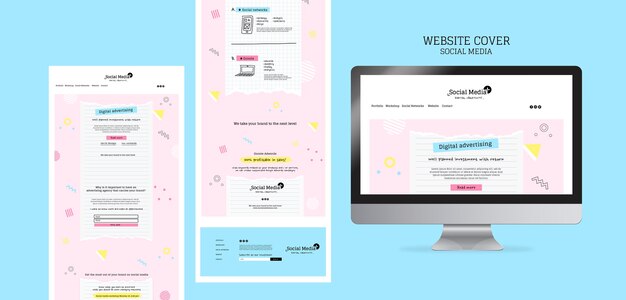 Plantilla de diseño de sitio web de agencia de marketing en redes sociales