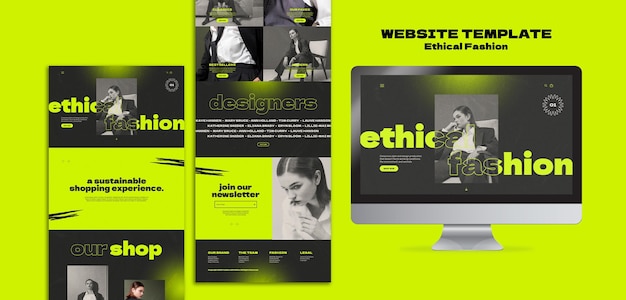 PSD gratuito plantilla de diseño de sitio web de moda ética