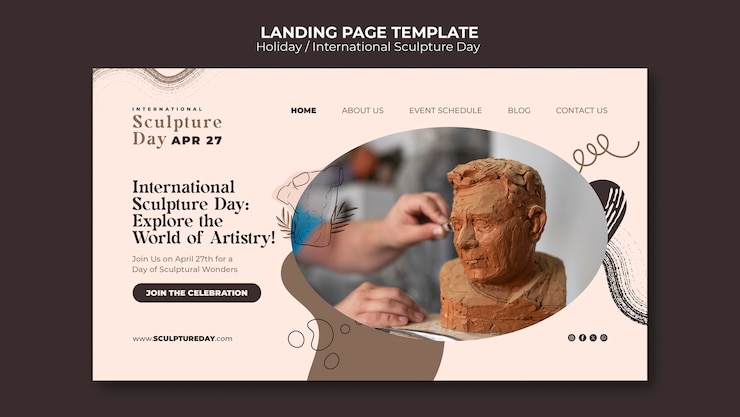 PSD gratuito plantilla de diseño de vacaciones de escultura