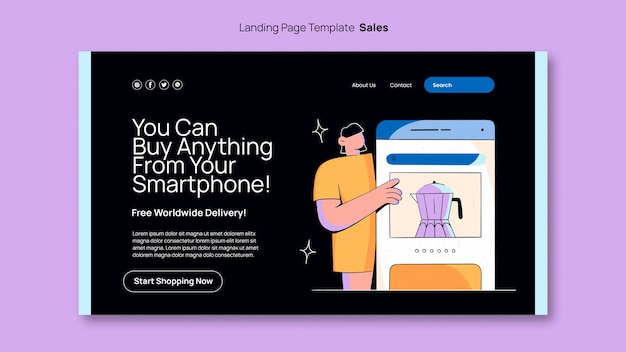 Plantilla de diseño de ventas de diseño plano