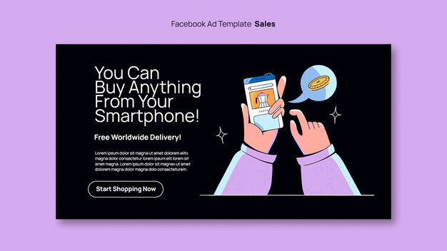 Plantilla de diseño de ventas de diseño plano