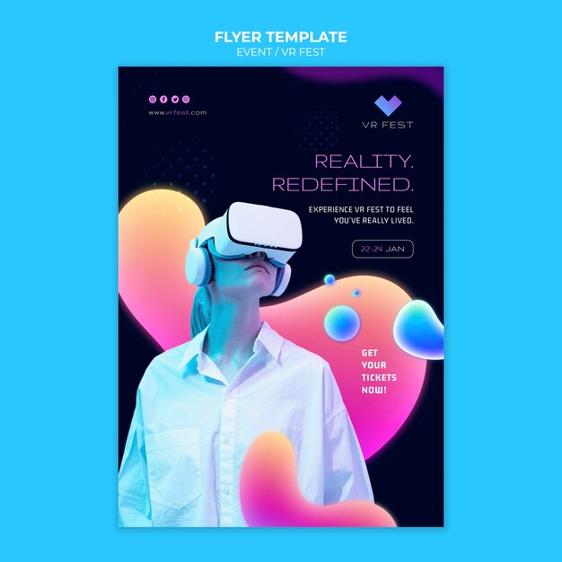 Plantilla de diseño de volante de evento vr