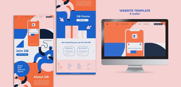 Plantilla de diseño web de billetera electrónica