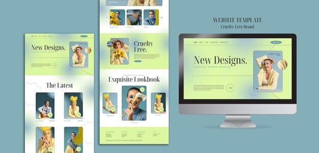 Plantilla de diseño web de marca libre de crueldad