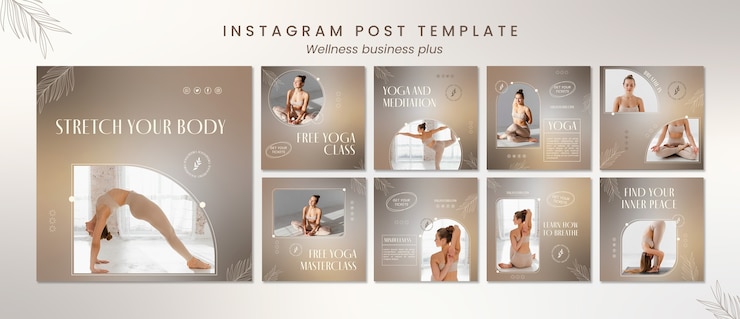 PSD gratuito plantilla de diseño de yoga degradado