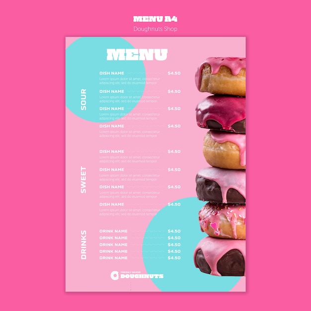 PSD gratuito plantilla de donas de diseño plano