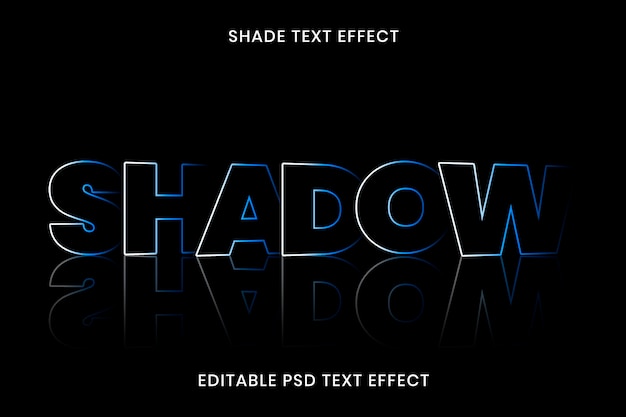 PSD gratuito plantilla editable psd de efecto de texto de sombra