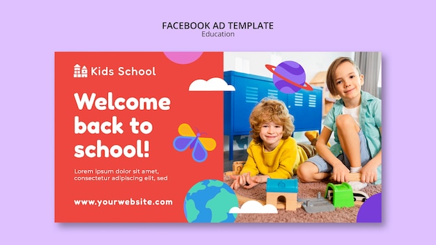 Plantilla de educación de diseño plano