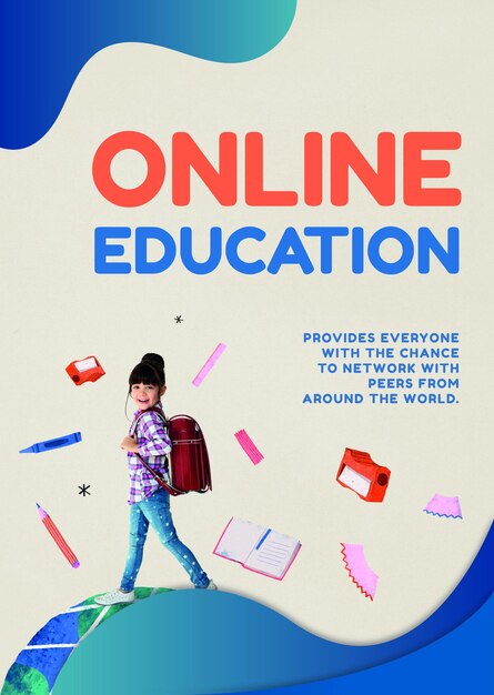Plantilla de educación en línea psd tecnología futura