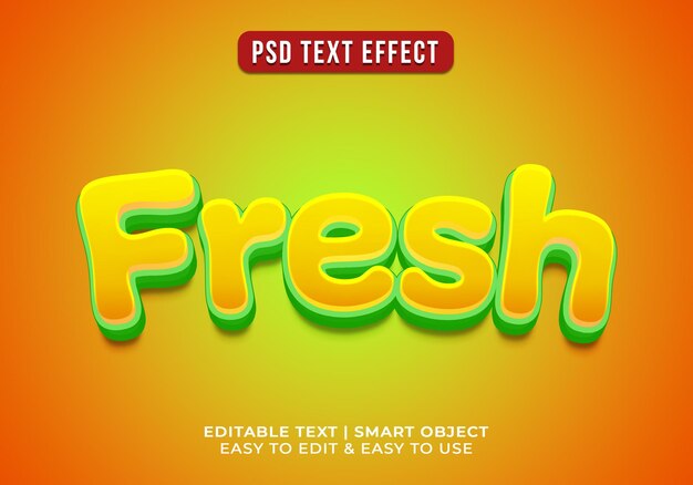 plantilla de efecto de texto fresco editable