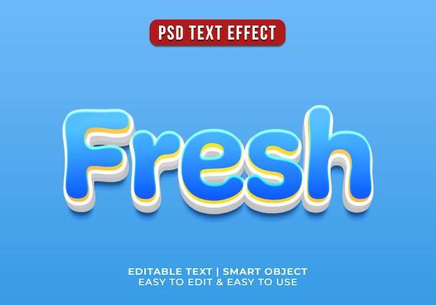 plantilla de efecto de texto fresco editable