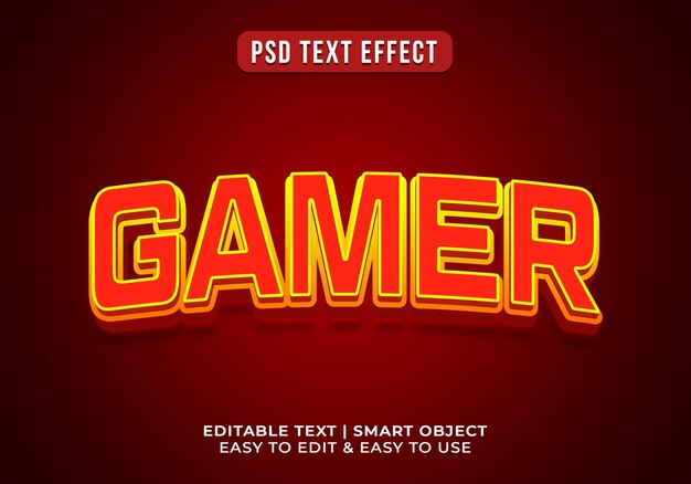 plantilla de efecto de texto de jugador editable