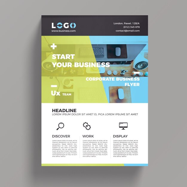 Plantilla elegante corporativa de flyer de negocios