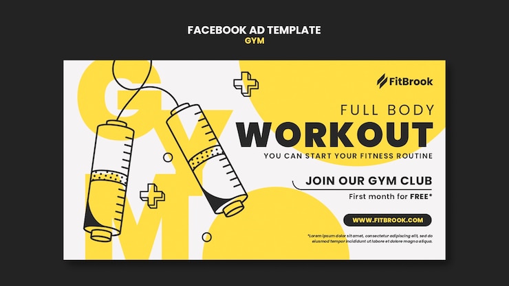 PSD gratuito plantilla de entrenamiento de gimnasio en facebook