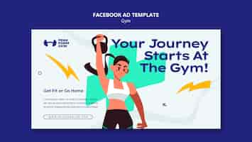 PSD gratuito plantilla de entrenamiento de gimnasio en facebook