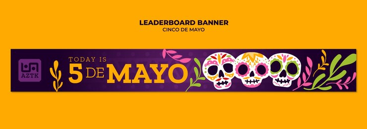 PSD gratuito plantilla de estandarte para la celebración del cinco de mayo