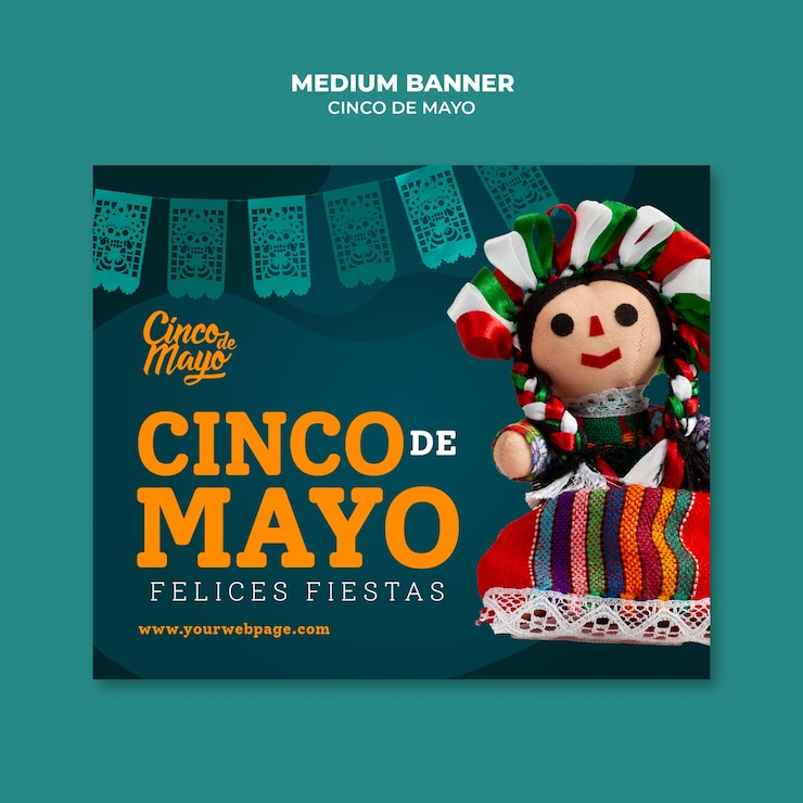 PSD gratuito plantilla de estandarte para la celebración del cinco de mayo