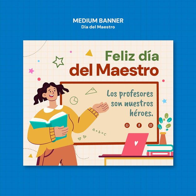 plantilla de estandarte para la celebración del Día del Maestro