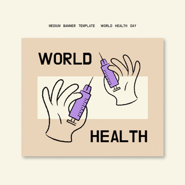 Plantilla de estandarte para la celebración del Día Mundial de la Salud