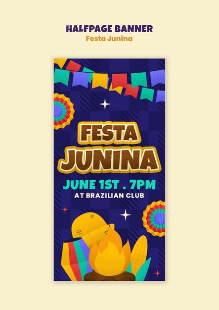 plantilla de estandarte para la celebración de Festa Junina