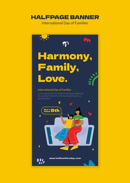 plantilla de estandarte del día internacional de las familias