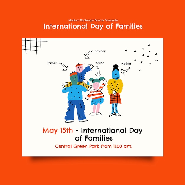 plantilla de estandarte del día internacional de las familias