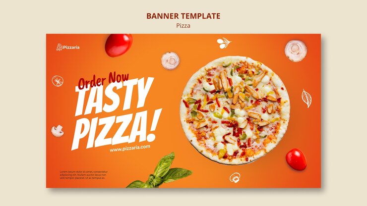 PSD gratuito plantilla de estandarte de la pizza