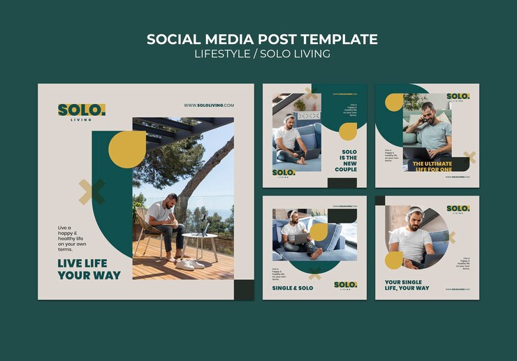 PSD gratuito plantilla de estilo de vida de diseño plano