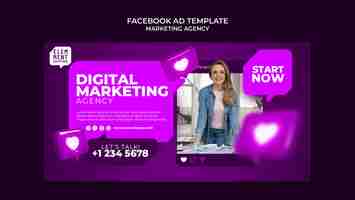 PSD gratuito plantilla de estrategia de marketing de facebook