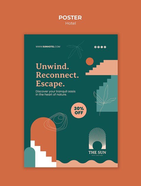 plantilla de experiencia cómoda para reservar hoteles