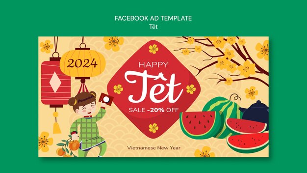 Plantilla de Facebook para el año nuevo lunar
