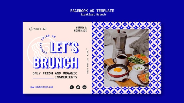 PSD gratuito plantilla de facebook de brunch de desayuno