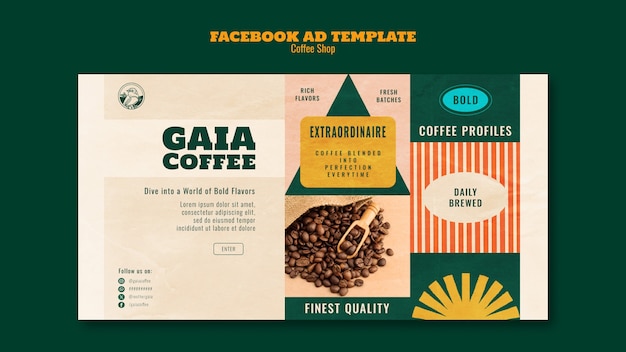 Plantilla de facebook de cafetería