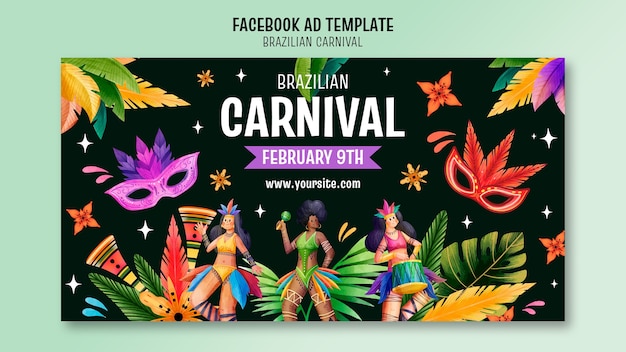 Plantilla de facebook del carnaval brasileño