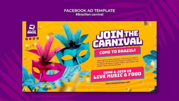 PSD gratuito plantilla de facebook del carnaval brasileño