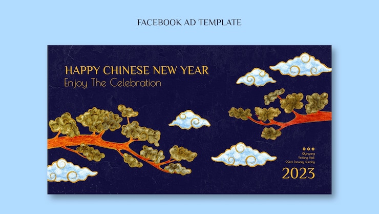 PSD gratuito plantilla de facebook para la celebración del año nuevo chino