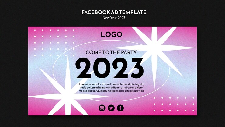 PSD gratuito plantilla de facebook de celebración de año nuevo