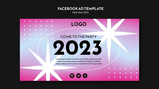 Plantilla de facebook de celebración de año nuevo