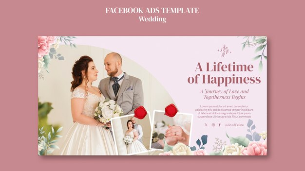 Plantilla de facebook de celebración de boda
