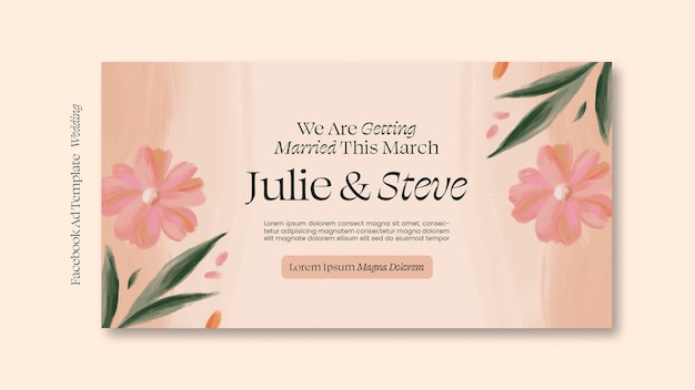 Plantilla de facebook de celebración de boda