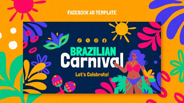 plantilla de Facebook para la celebración del carnaval brasileño