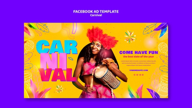 Plantilla de facebook para la celebración del carnaval