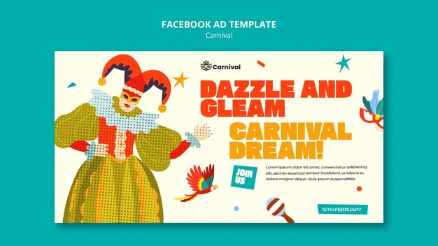 plantilla de facebook para la celebración del carnaval