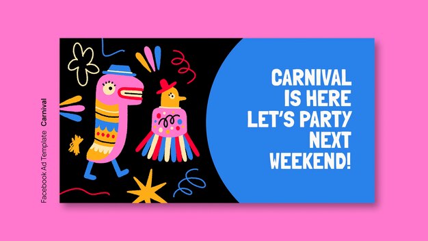 Plantilla de facebook para la celebración del carnaval