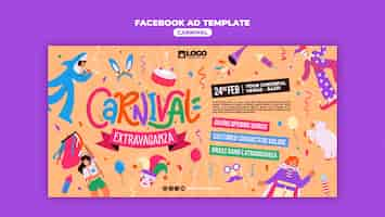 PSD gratuito plantilla de facebook para la celebración del carnaval