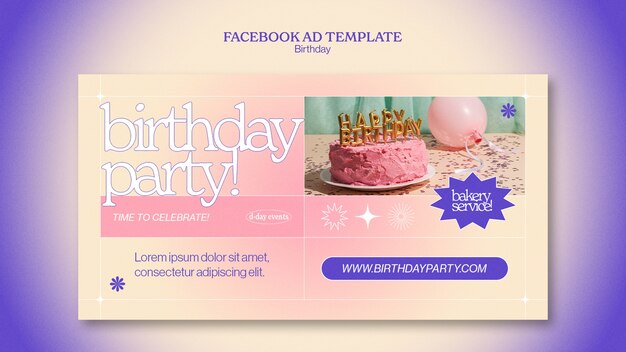 Plantilla de facebook de celebración de cumpleaños