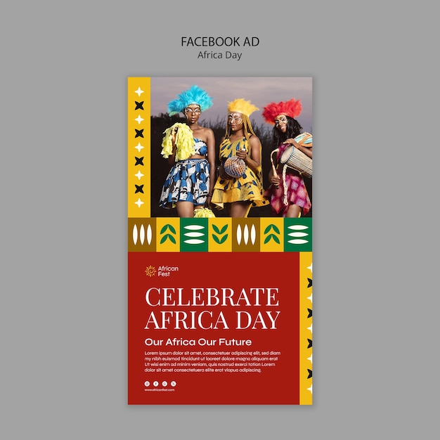 PSD gratuito plantilla de facebook para la celebración del día de áfrica